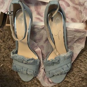 Jessica Simpson blue denim heel